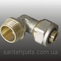 Кут металопластикові з зовнішньою різьбою 20х3/4