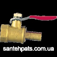 Кран кульовий 1/4" із штуцером на 6 мм.