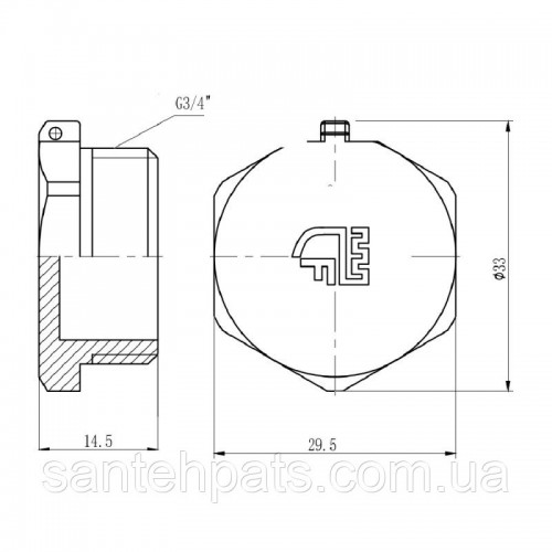 Заглушка 3/4 Заглушка 3/4