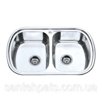 Мийка з нержавіючої сталі подвійна Z7749 сатин